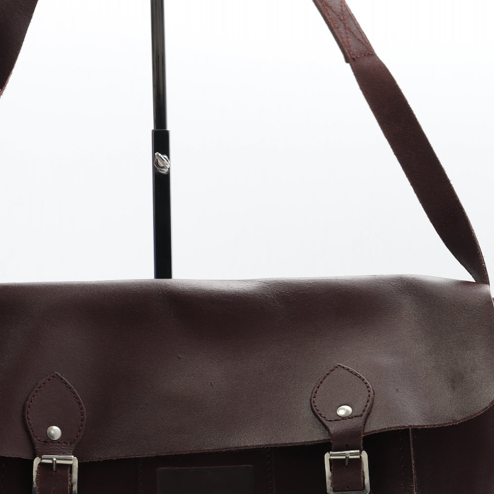 Preworn Womens Brown Leather Satchel Size Large