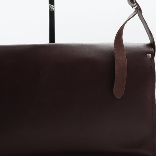 Preworn Womens Brown Leather Satchel Size Large