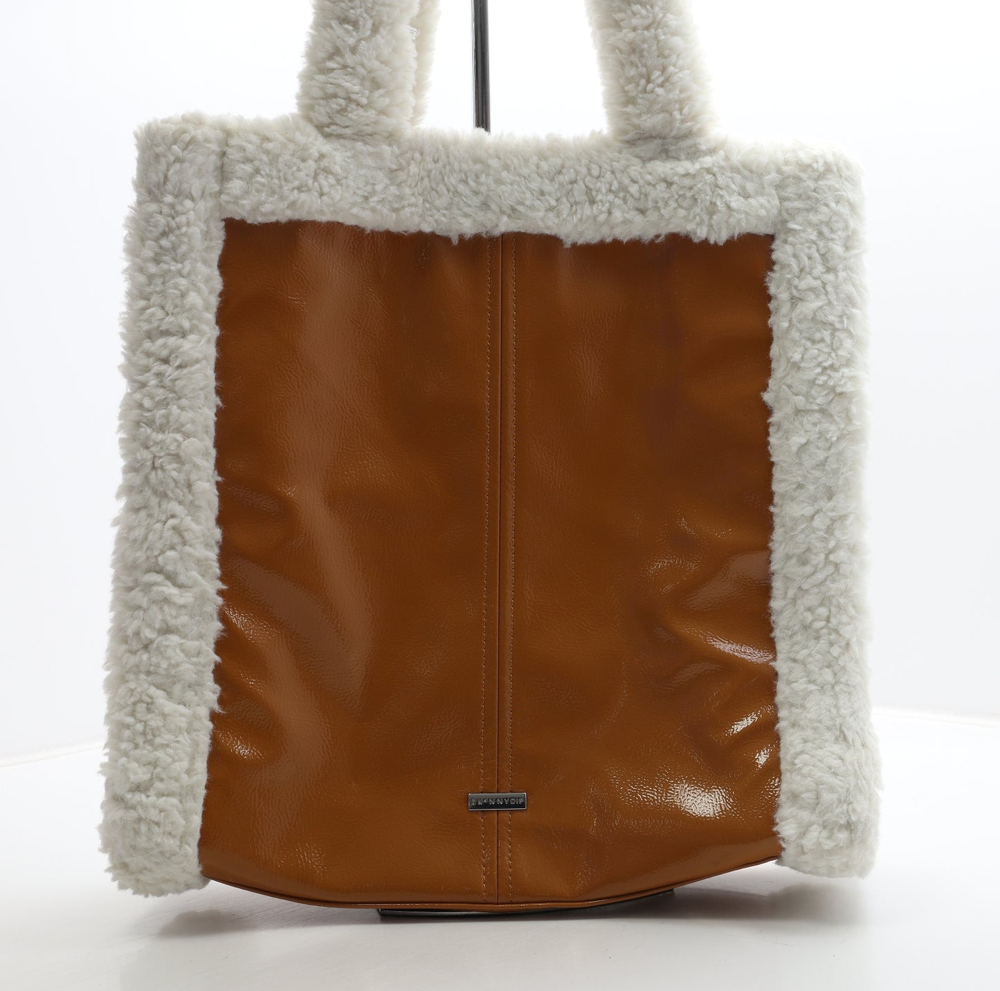 Skinny Dip Womens Brown Polyester Shoulder Bag Size Large
