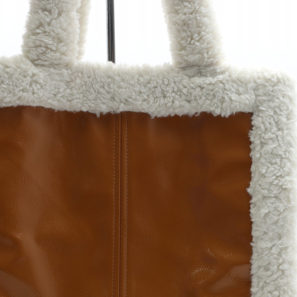 Skinny Dip Womens Brown Polyester Shoulder Bag Size Large