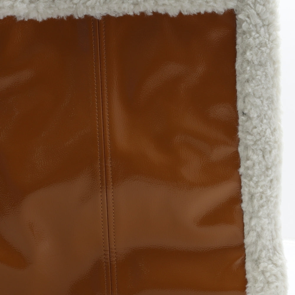 Skinny Dip Womens Brown Polyester Shoulder Bag Size Large