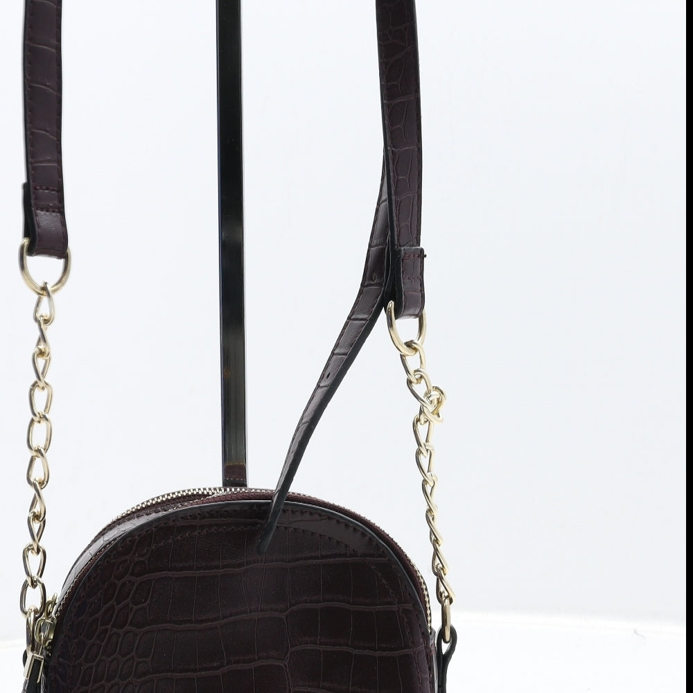 Accessorize Womens Burgundy Polyurethane Crossbody Size Small