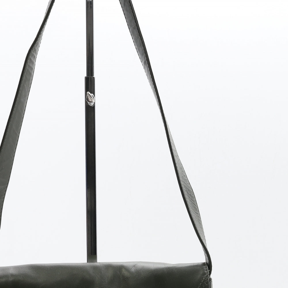 Preworn Womens Khaki Leather Shoulder Bag Size Small