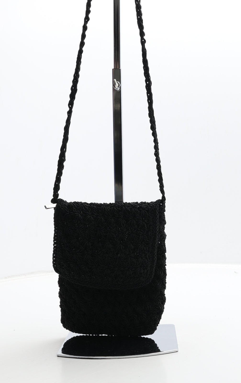 Preworn Womens Black Polyester Crossbody Size Small