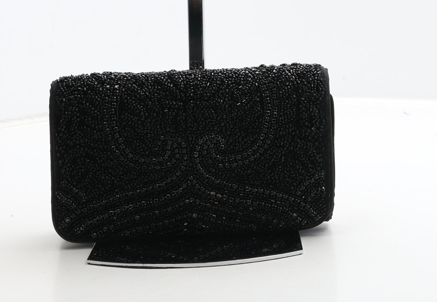 John Lewis Womens Black Geometric Viscose Clutch Size Small