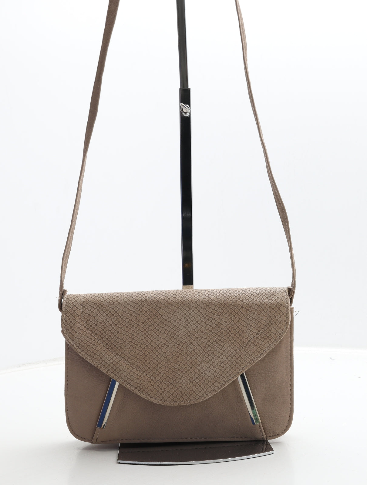 Dorothy Perkins Womens Beige Geometric Polyurethane Shoulder Bag Size Small
