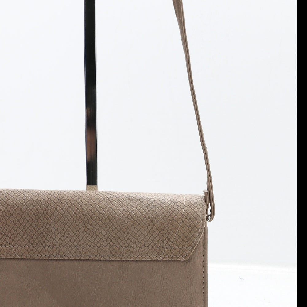 Dorothy Perkins Womens Beige Geometric Polyurethane Shoulder Bag Size Small