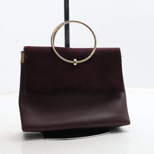 New Look Womens Burgundy Polyurethane Top Handle Bag Size Small