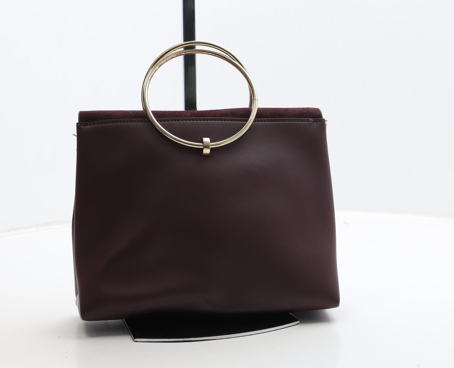 New Look Womens Burgundy Polyurethane Top Handle Bag Size Small