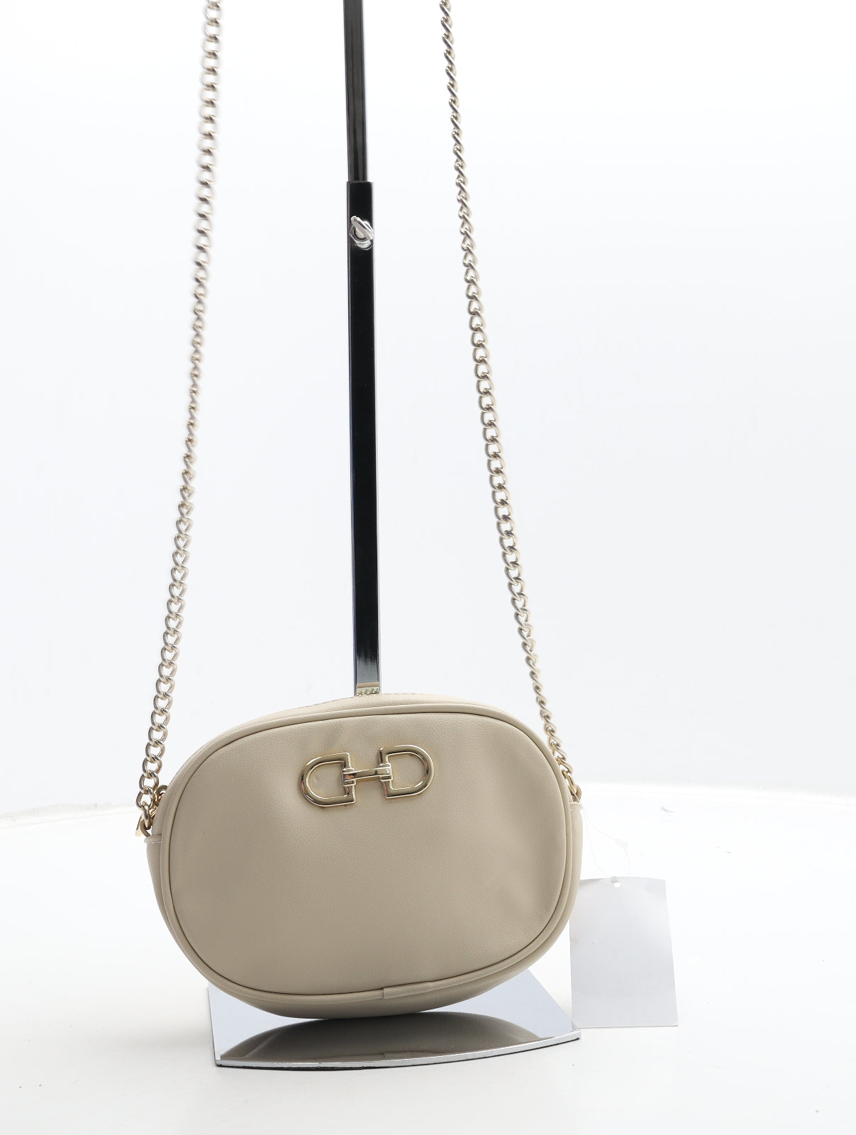 H&M Womens Beige Polyurethane Shoulder Bag Size Small