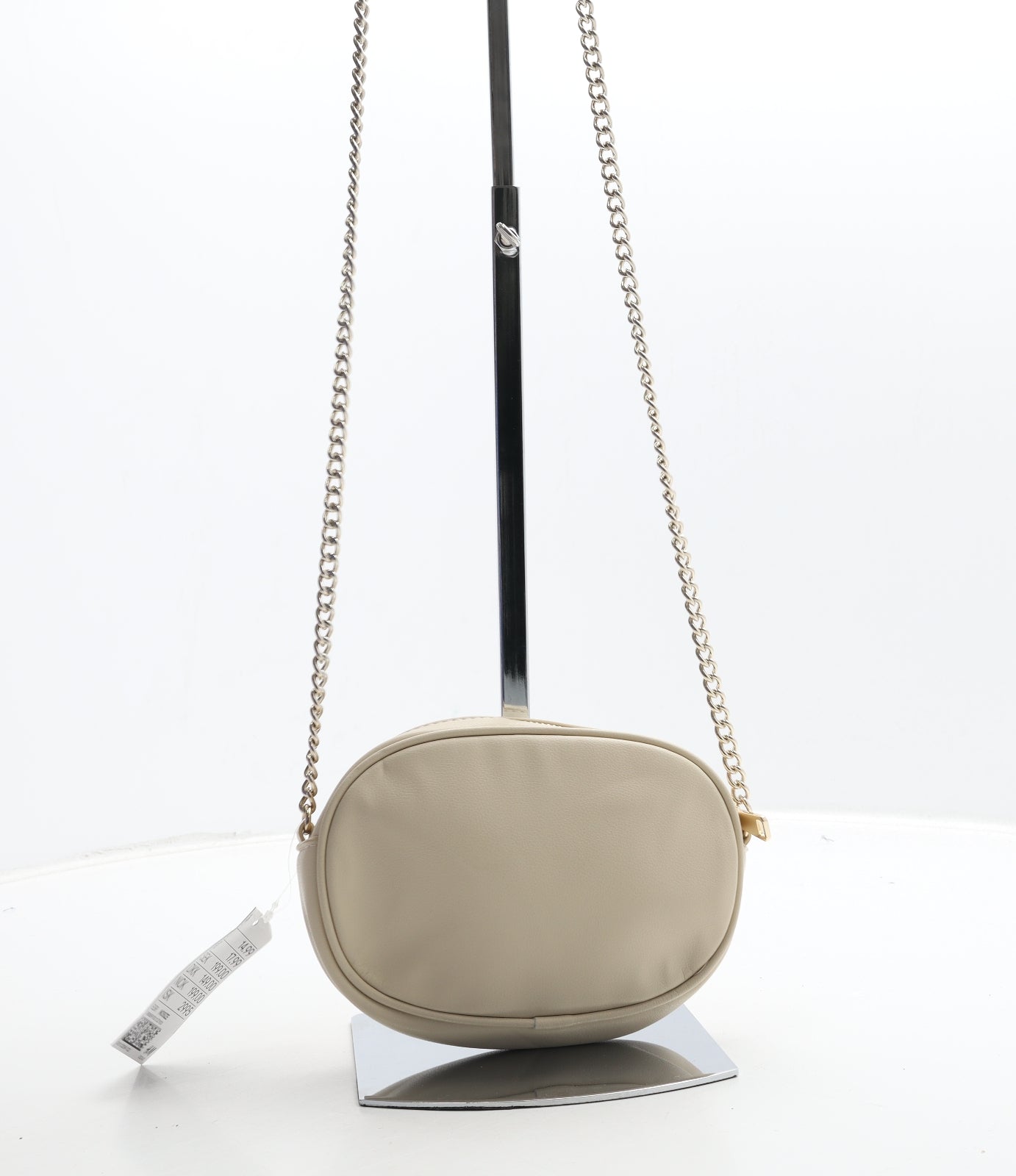 H&M Womens Beige Polyurethane Shoulder Bag Size Small