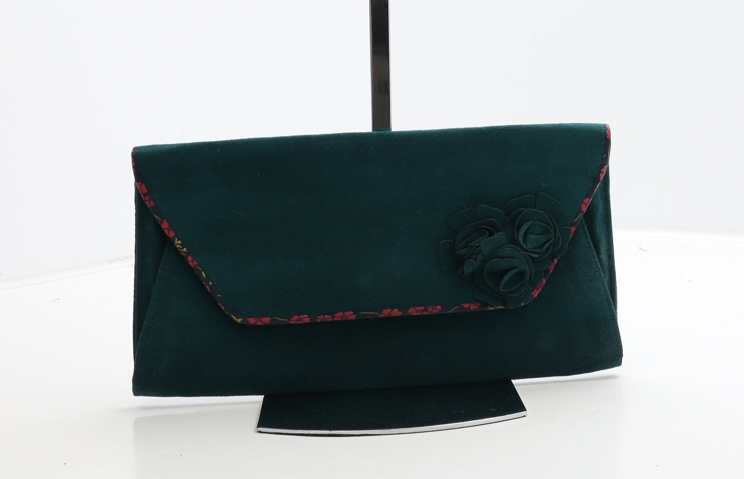 Ruby Shoo Womens Green Floral Polyester Clutch Size Small - Flower Detail