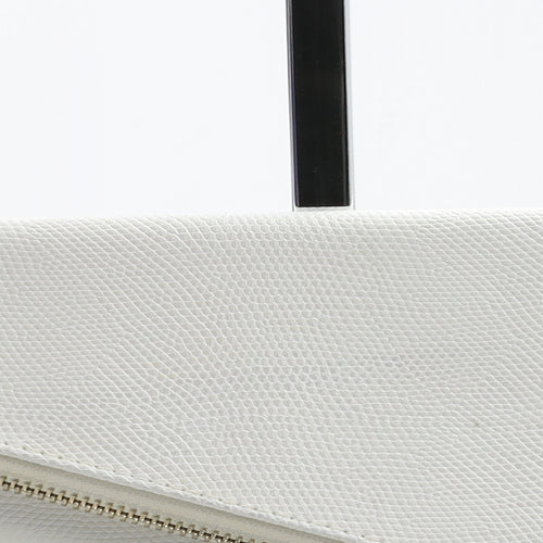 Miss KG Womens White Geometric Polyurethane Clutch Size Small