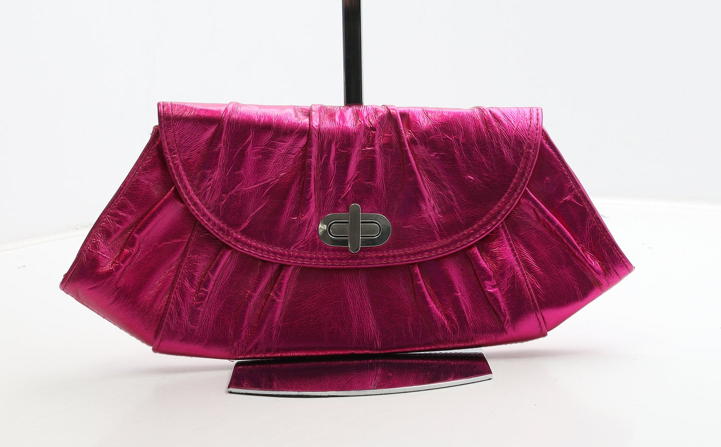 New Look Womens Hot Pink Polyurethane Clutch Size Small