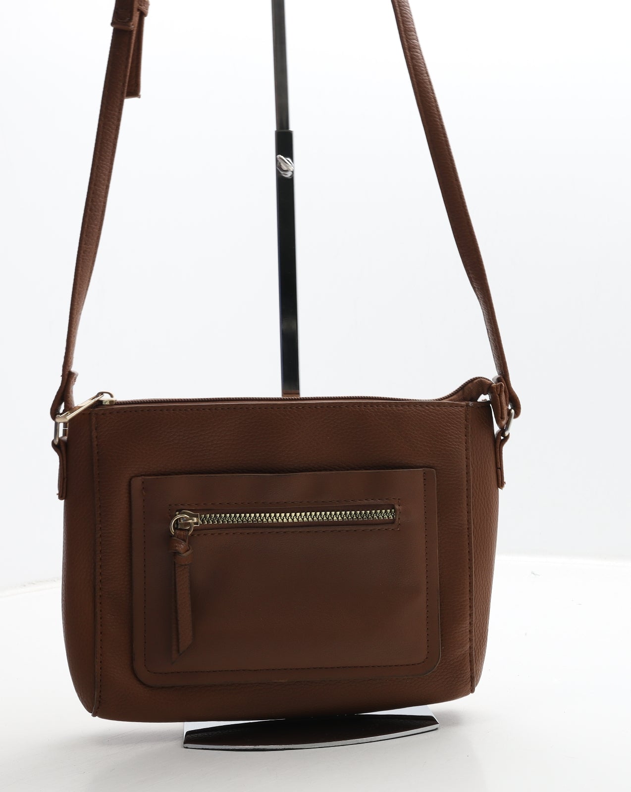 Primark Womens Brown Polyurethane Crossbody Size Small