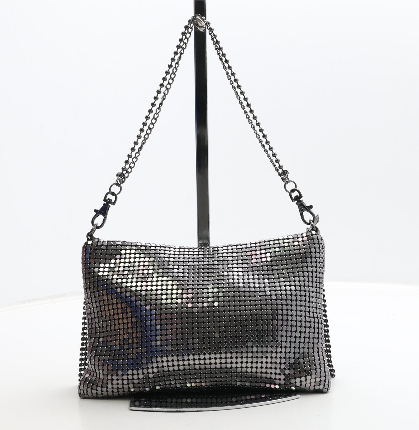 NEXT Womens Silver Aluminium Clutch Size Small