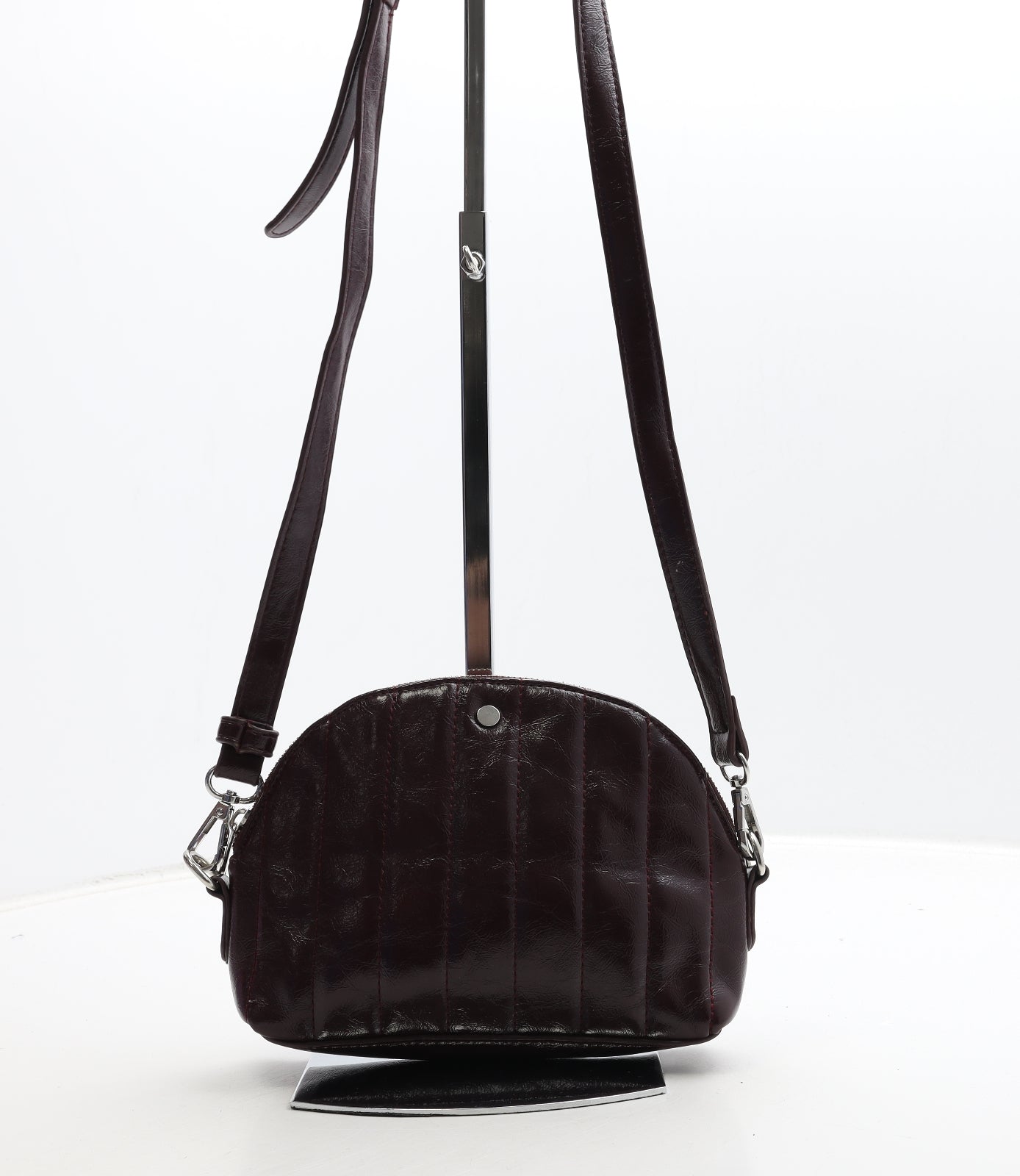 La Redoute Womens Burgundy Polyester Shoulder Bag Size Small