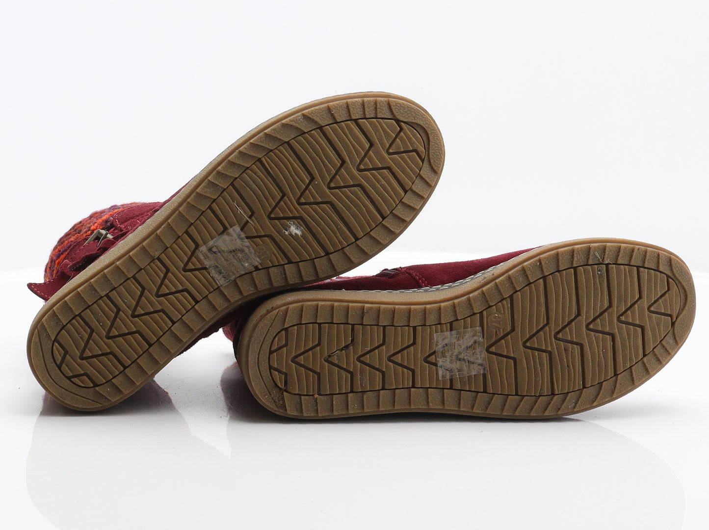 Bellissimo Womens Red Geometric Leather Biker Boot UK 4 37