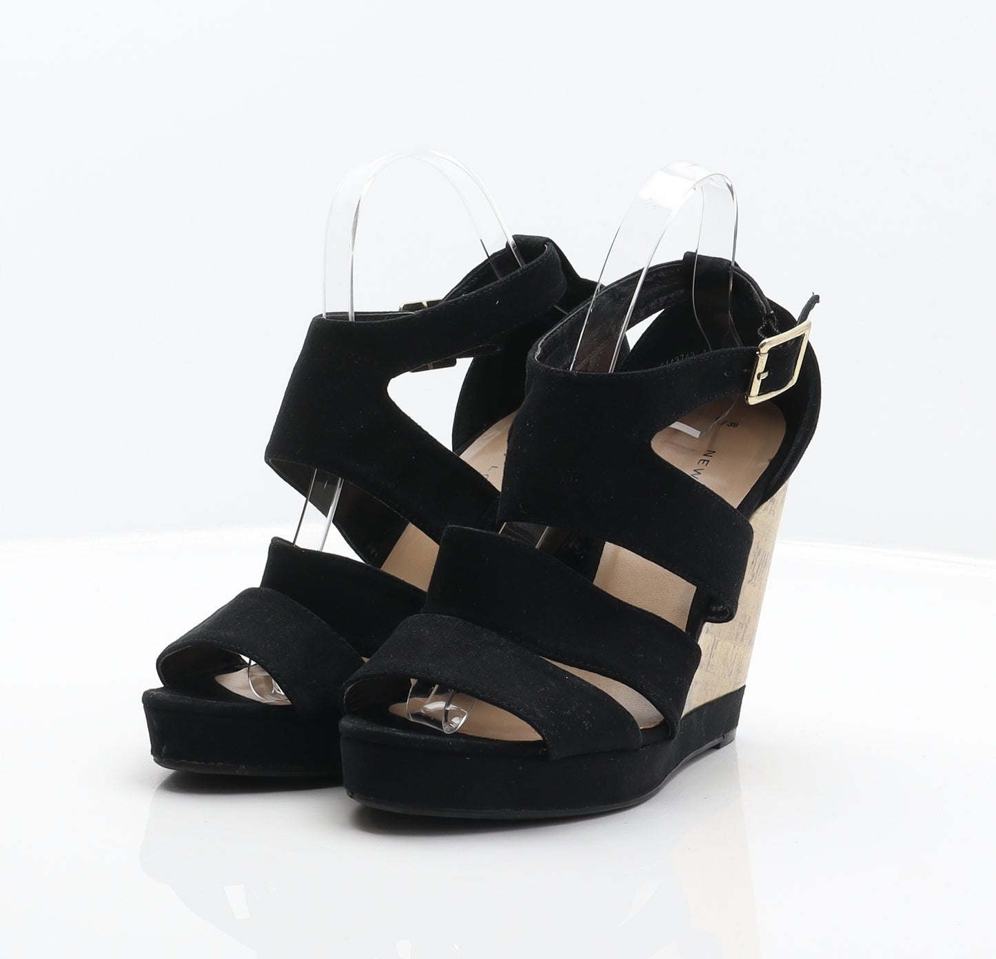 New Look Womens Black Polyester Strappy Heel UK 6 39