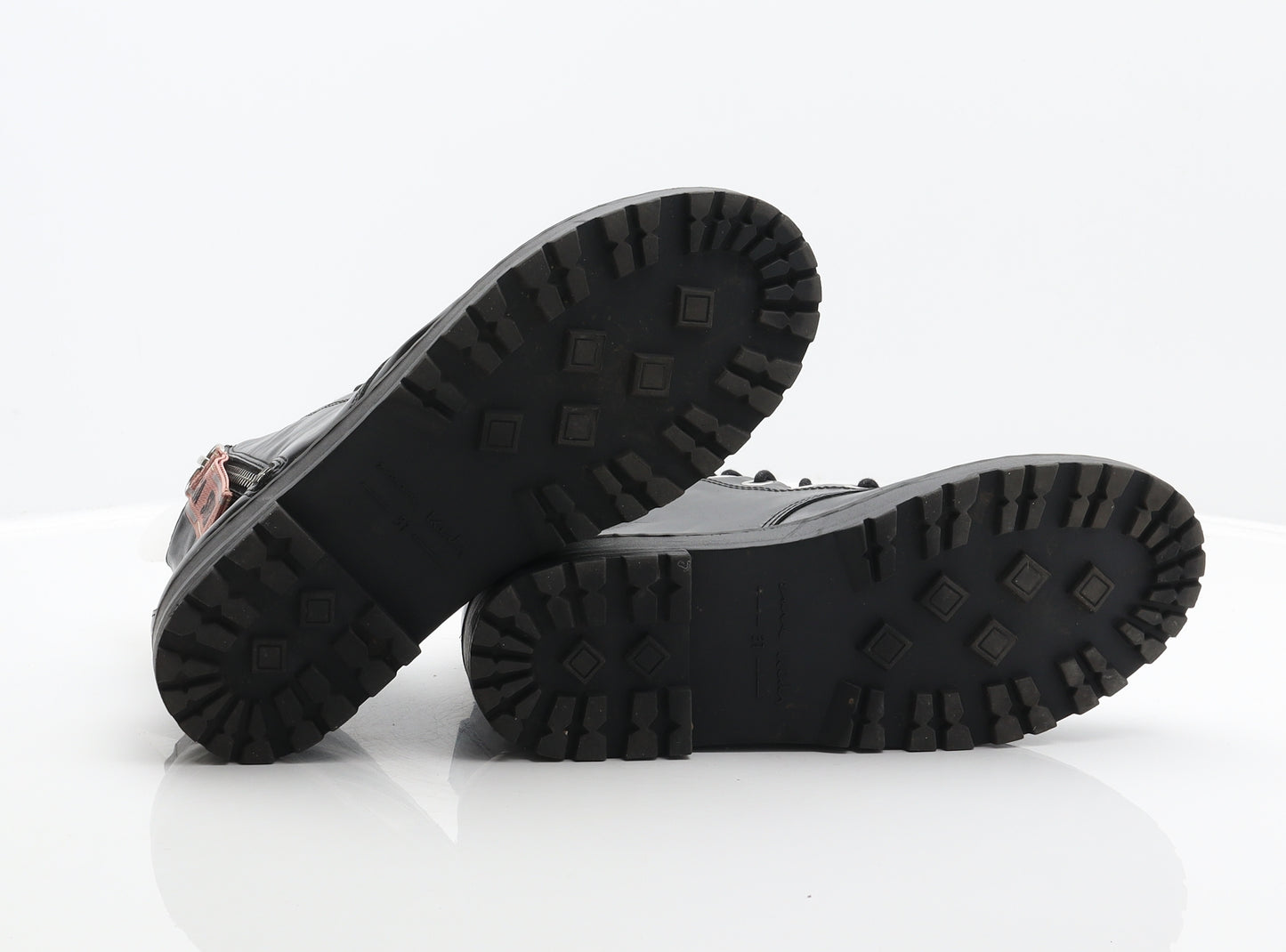 Zara Girls Black Synthetic Combat Boot UK 4 37