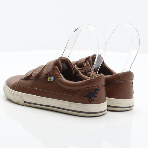 NEXT Boys Brown Synthetic Trainer UK 11 29 - Dinosaur detail
