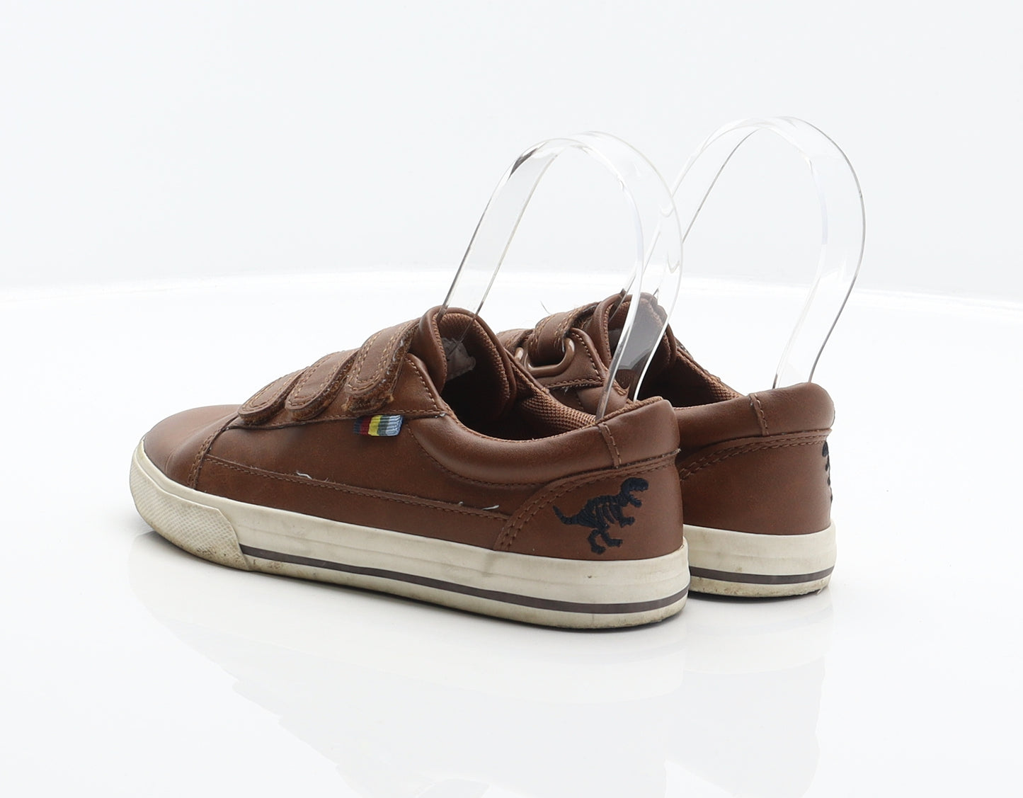 NEXT Boys Brown Synthetic Trainer UK 11 29 - Dinosaur detail