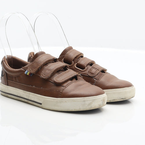 NEXT Boys Brown Synthetic Trainer UK 11 29 - Dinosaur detail