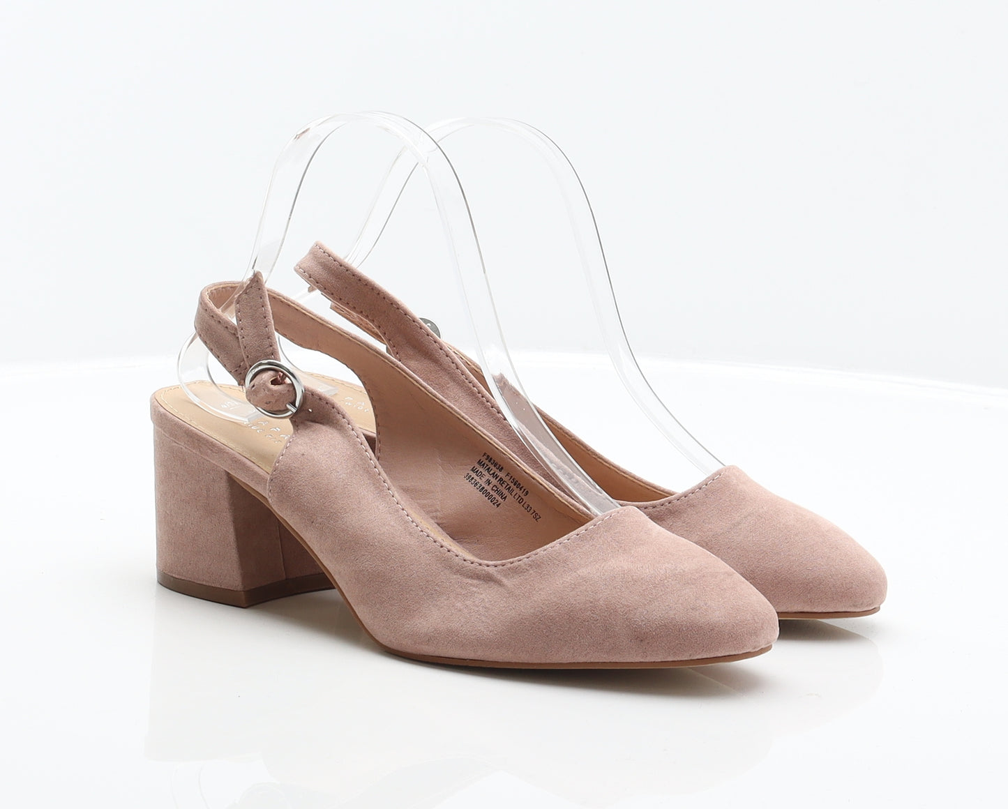 Papaya Womens Pink Polyester Slingback Heel UK 4 37