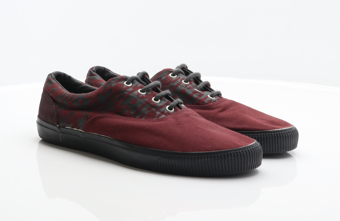 New Look Mens Red Geometric Fabric Trainer UK 11 45