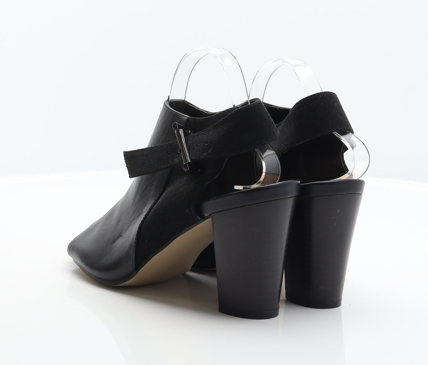 Dunnes Womens Black Leather Slingback Heel UK 6.5 40