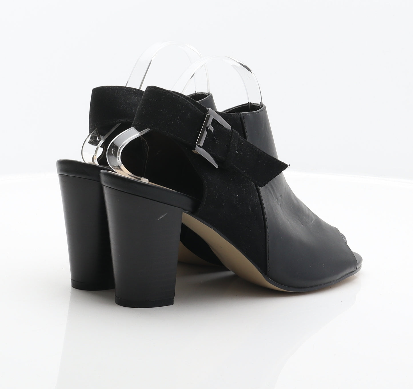 Dunnes Womens Black Leather Slingback Heel UK 6.5 40