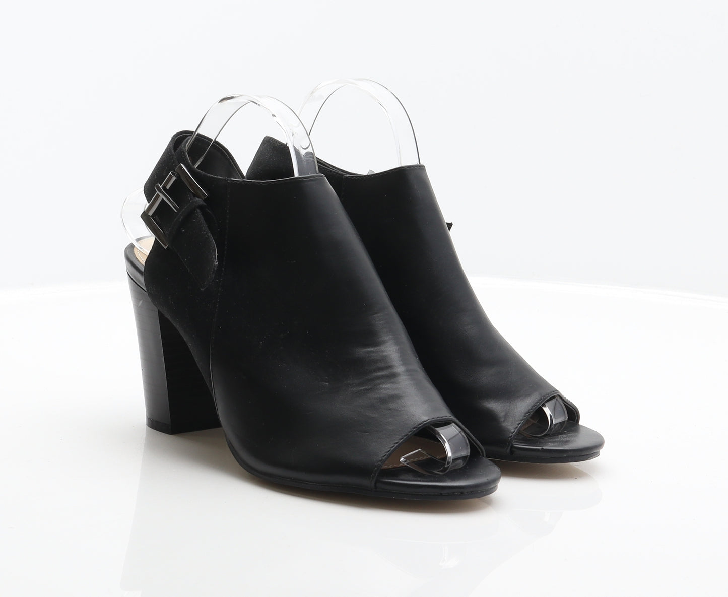 Dunnes Womens Black Leather Slingback Heel UK 6.5 40