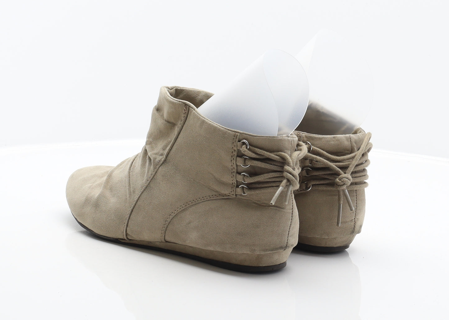 Preworn Womens Beige Polyester Slip On Boot UK 7 41