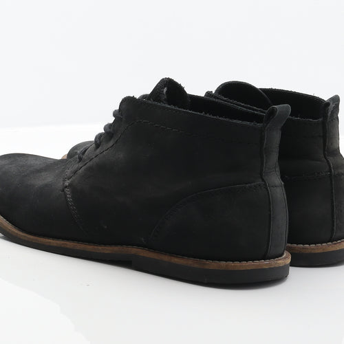 River Island Mens Black Leather Desert Boot UK 10 44