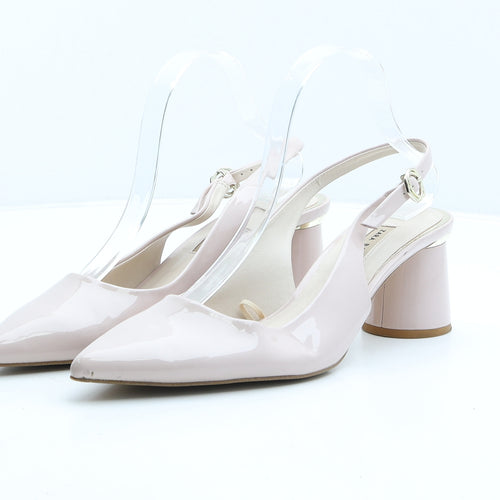 Zara Womens Pink Polyurethane Slingback Heel UK 8 41