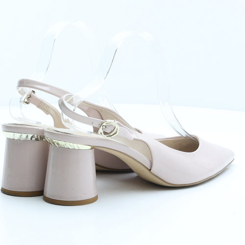 Zara Womens Pink Polyurethane Slingback Heel UK 8 41