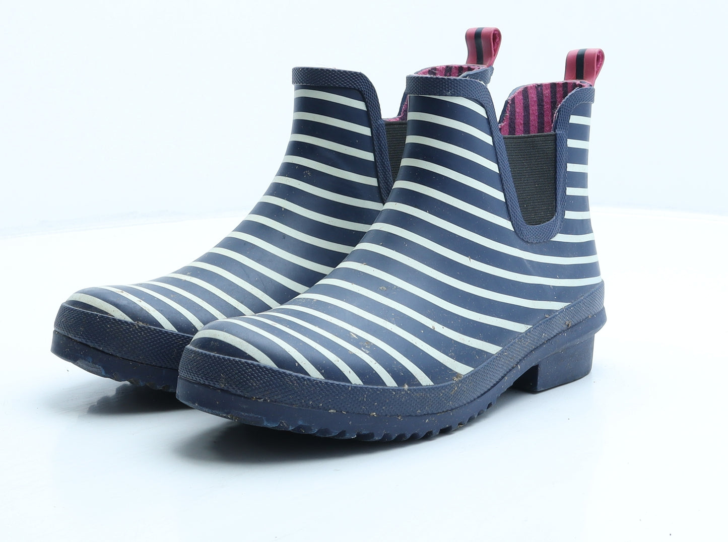 Avenue Womens Blue Striped Rubber Wellies Boot UK 5