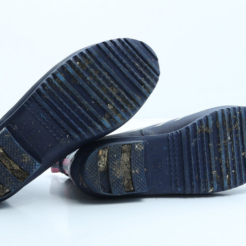 Avenue Womens Blue Striped Rubber Wellies Boot UK 5