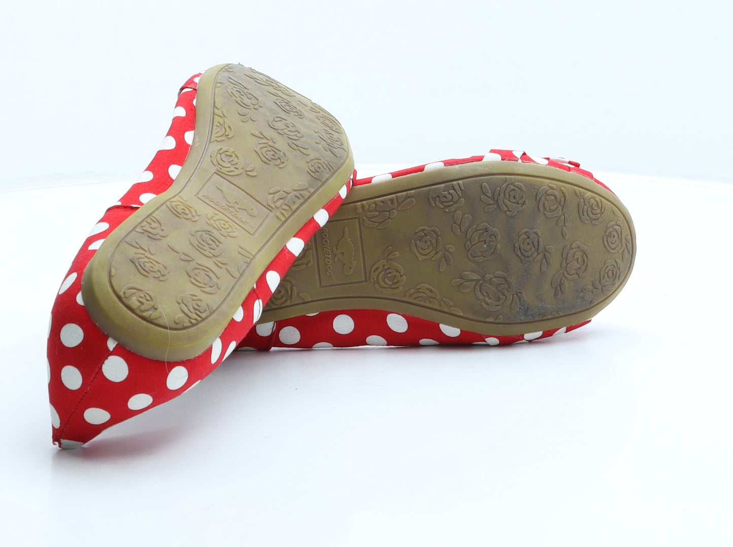 Rocket Dog Womens Red Polka Dot Fabric Ballet Flat UK 8