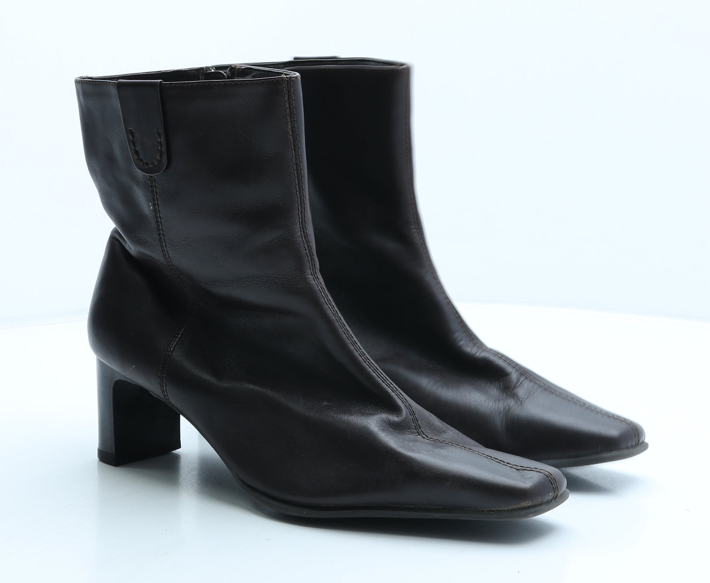 Preworn Womens Brown Leather Bootie Boot UK 8