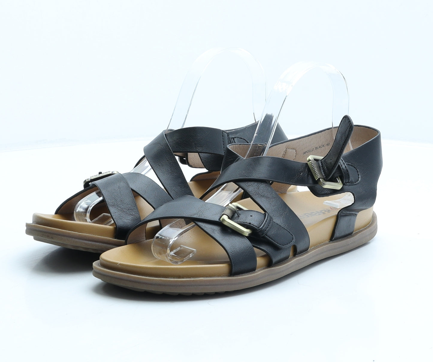Heavenly Feet Womens Black Polyamide Strappy Sandal UK 7 40