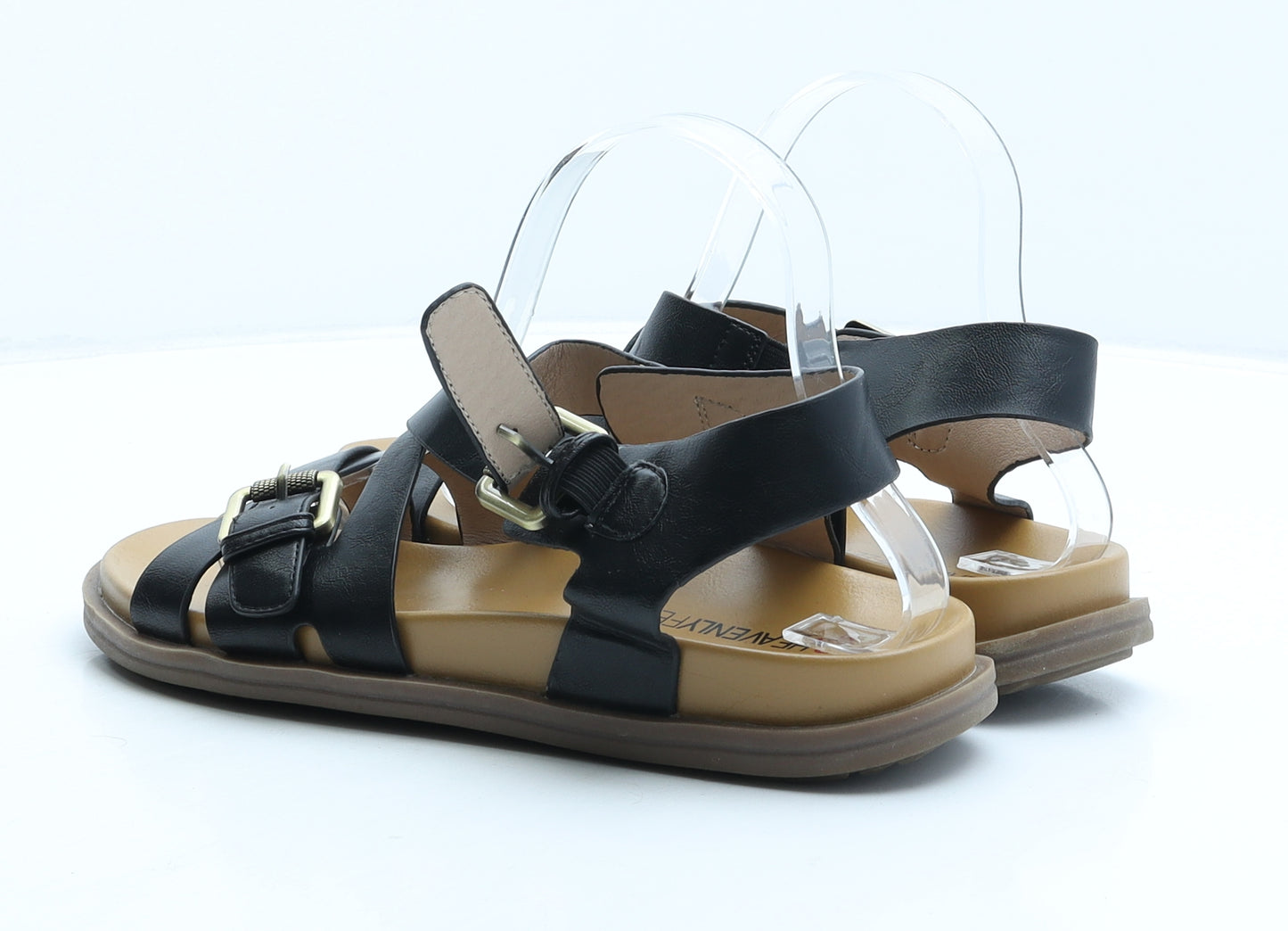 Heavenly Feet Womens Black Polyamide Strappy Sandal UK 7 40
