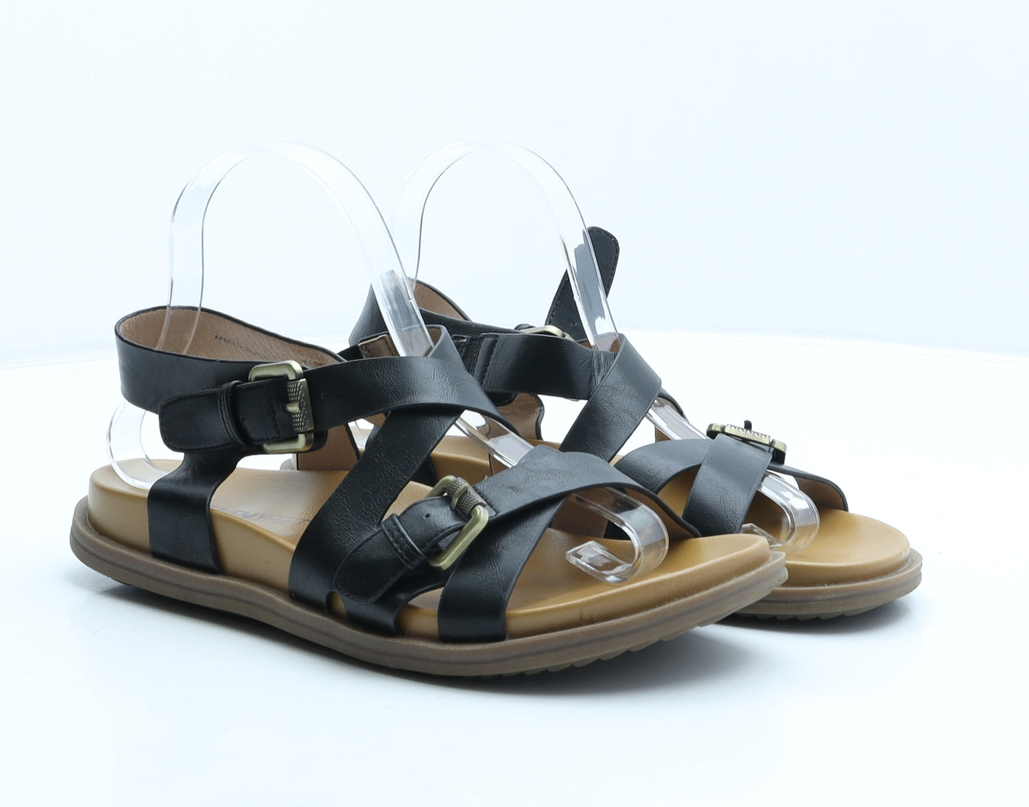 Heavenly Feet Womens Black Polyamide Strappy Sandal UK 7 40