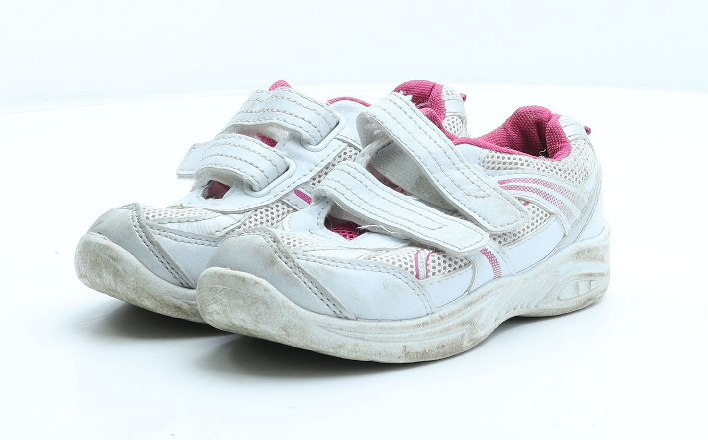 F&F Girls White Fabric Trainer UK 10