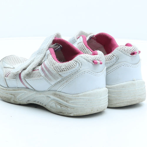 F&F Girls White Fabric Trainer UK 10