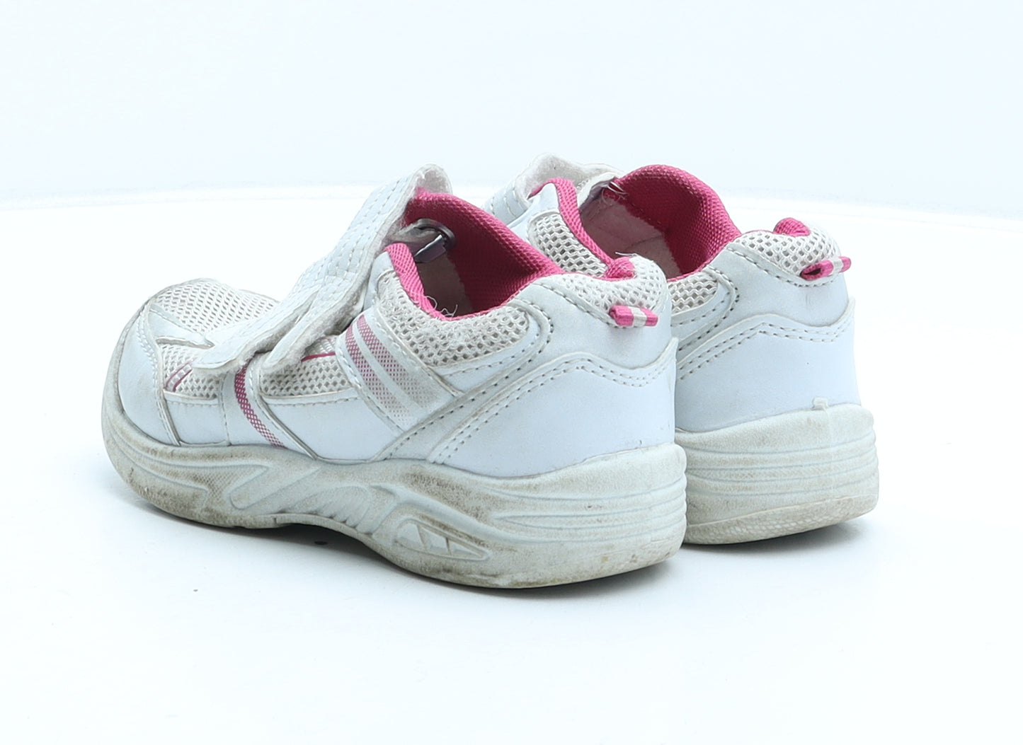 F&F Girls White Fabric Trainer UK 10