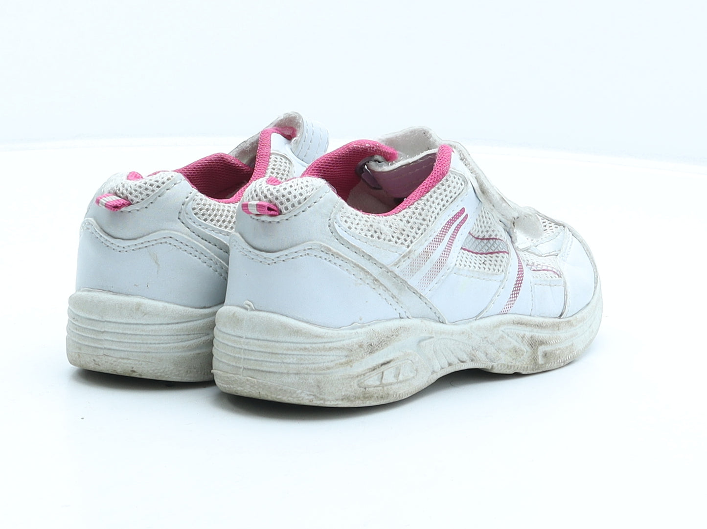 F&F Girls White Fabric Trainer UK 10