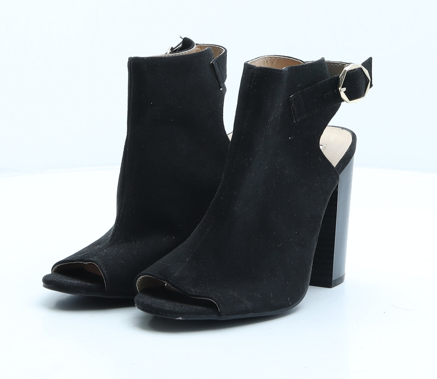 Primark Womens Black Suede Slingback Heel UK 3 36