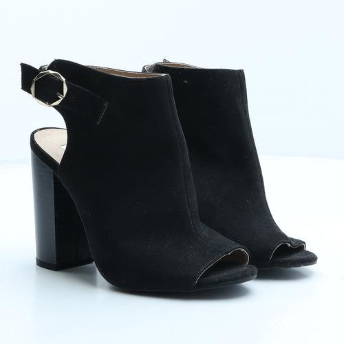 Primark Womens Black Suede Slingback Heel UK 3 36