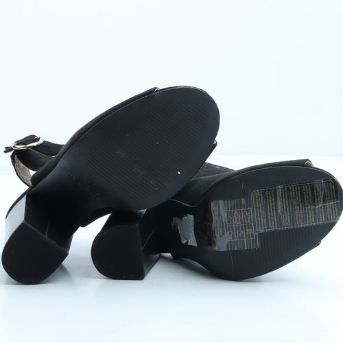 Primark Womens Black Suede Slingback Heel UK 3 36